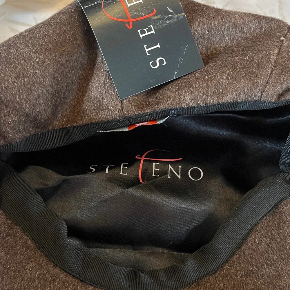 Stefeno Brown Cashmere newsboy cap size Medium - Picture 8 of 11